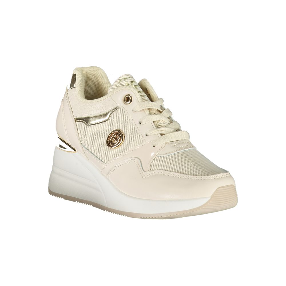 Laura Biagiotti Beige Synthetic Women Sneaker with Removable Insole