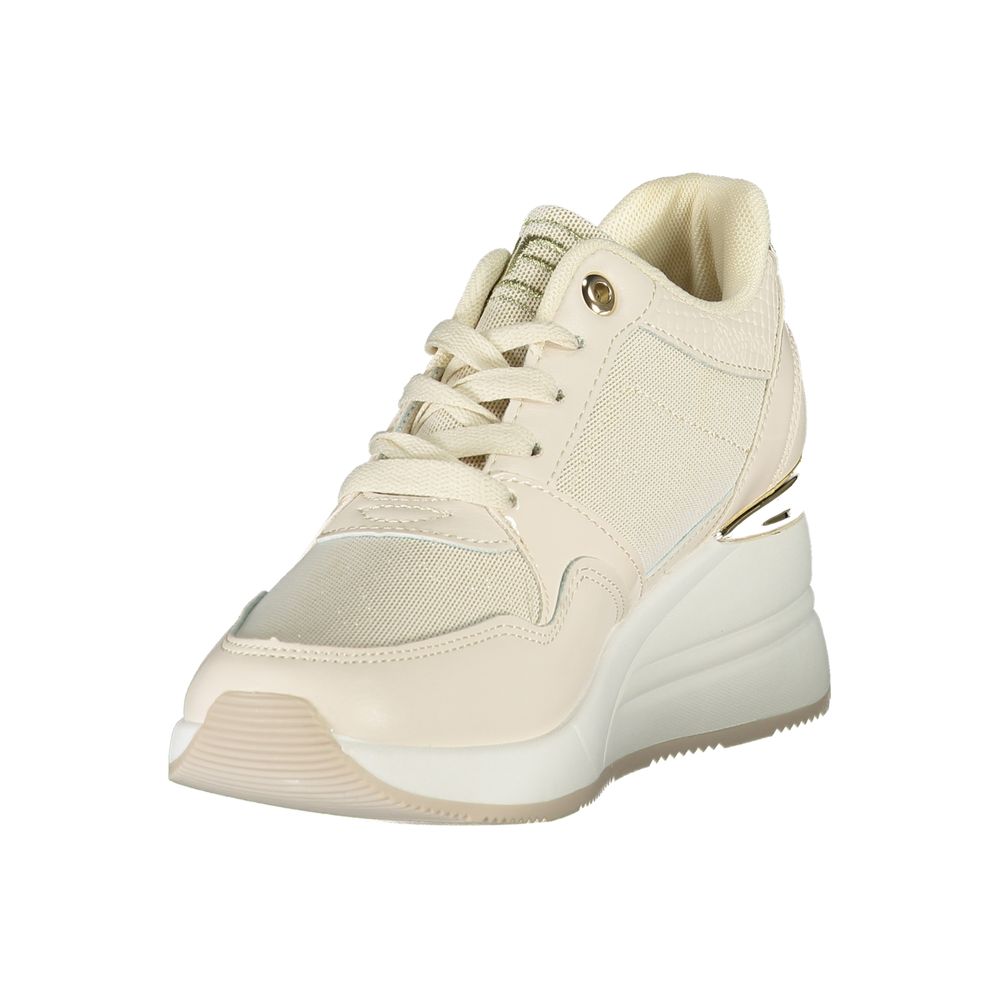 Laura Biagiotti Beige Synthetic Women Sneaker with Removable Insole