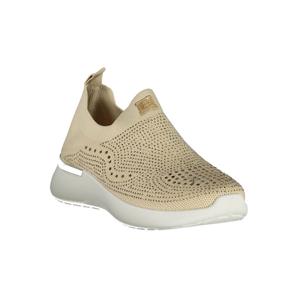 Laura Biagiotti Beige Women Sneaker with Rhinestones for Fashion Lovers