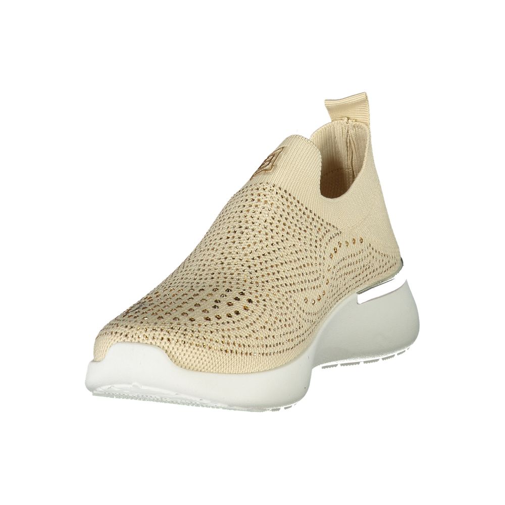 Laura Biagiotti Beige Women Sneaker with Rhinestones for Fashion Lovers