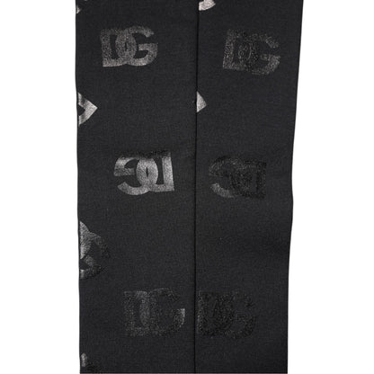 Dolce & Gabbana Black DG Logo Monogram Wool Stretch Arm Sleeves