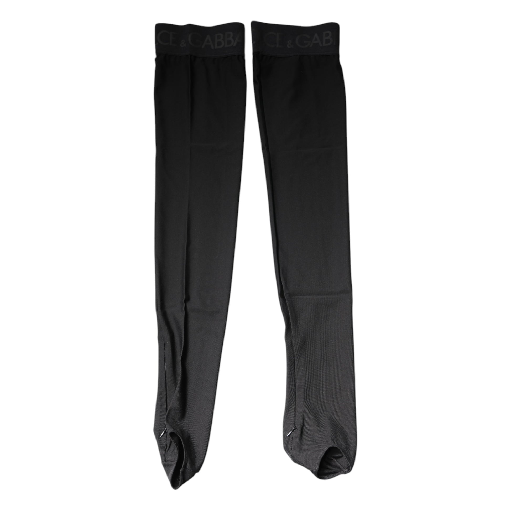 Dolce & Gabbana Black Viscose Stretch Over Calf Stockings Socks