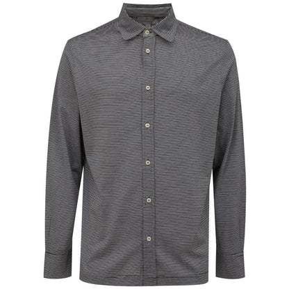 Canali Bicolor Cotton Shirt - Grey Fine Stripes