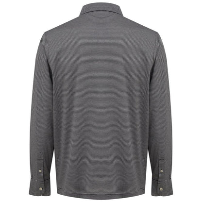 Canali Bicolor Cotton Shirt - Grey Fine Stripes