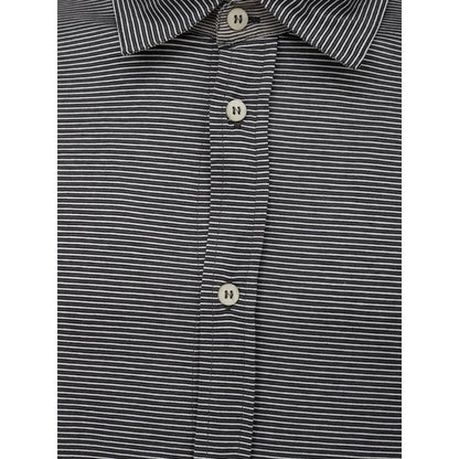 Canali Bicolor Cotton Shirt - Grey Fine Stripes