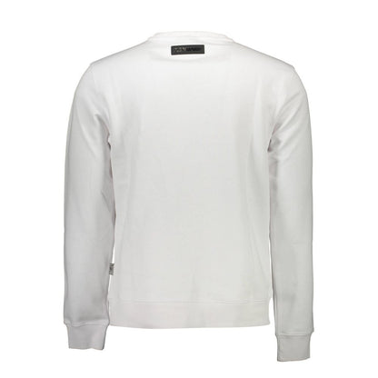Plein Sport Bianco Cotton Men Sweatshirt