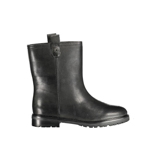 RALPH LAUREN Black Leather Women Ankle Boot
