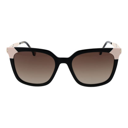 Carolina Herrera Women’s Sunglasses – Black Rectangle Frame with Brown Gradient Lenses, 53mm