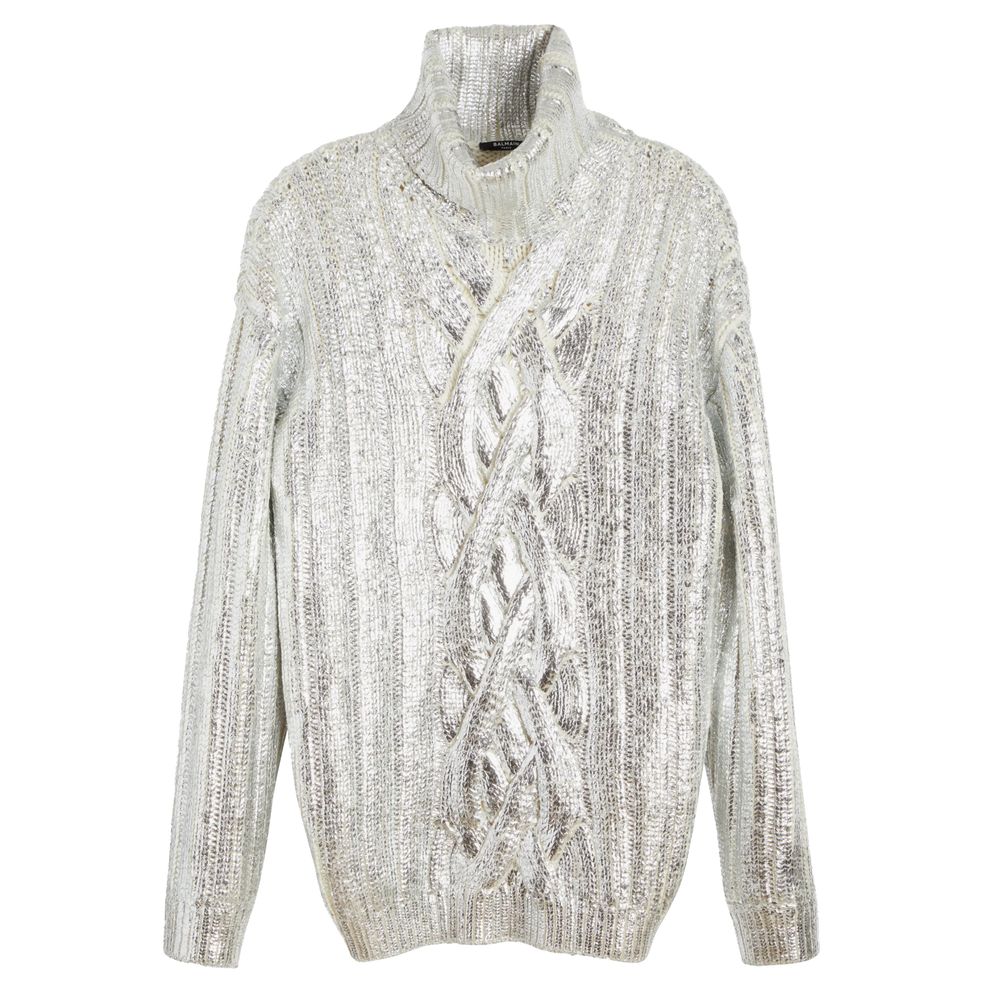 Balmain Brown Wool Turtleneck Sweater
