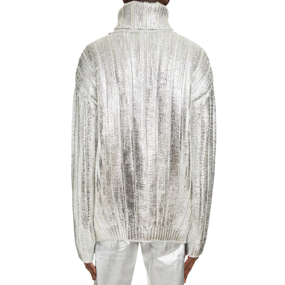 Balmain Brown Wool Turtleneck Sweater