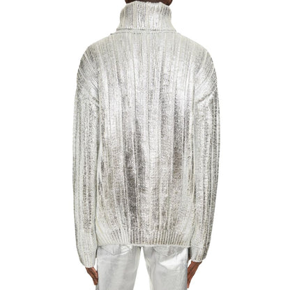 Balmain Brown Wool Turtleneck Sweater