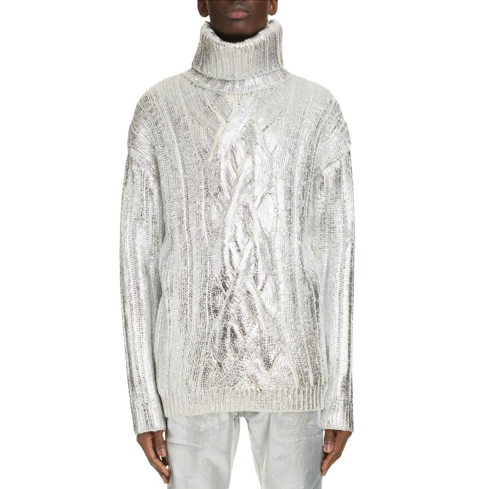 Balmain Brown Wool Turtleneck Sweater