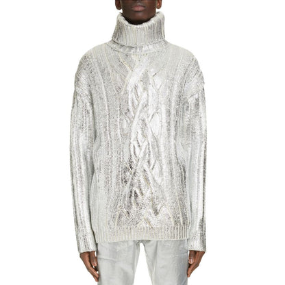 Balmain Brown Wool Turtleneck Sweater