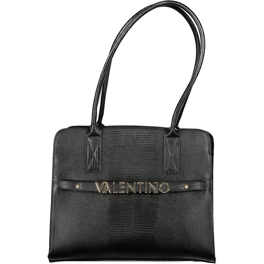 Valentino Bags Black Faux Leather Handbag with Shoulder Straps