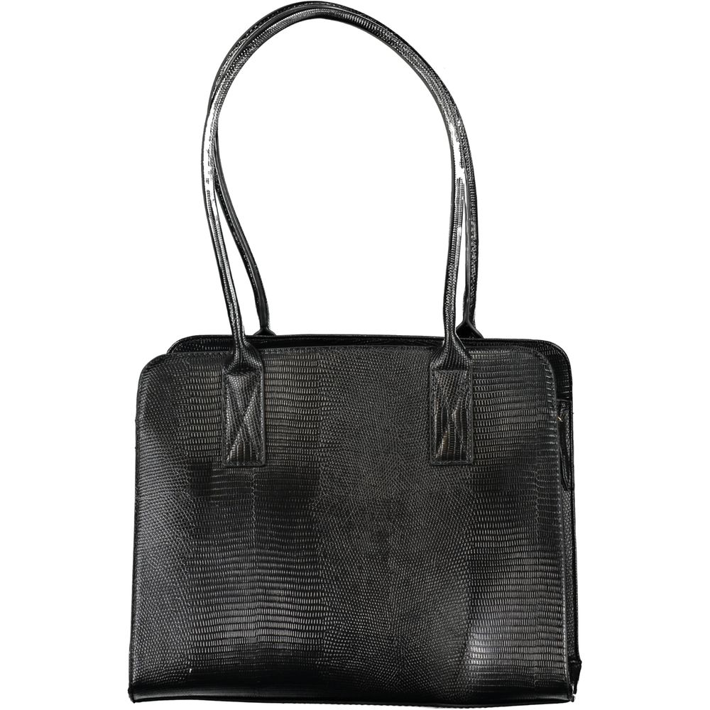 Valentino Bags Black Faux Leather Handbag with Shoulder Straps
