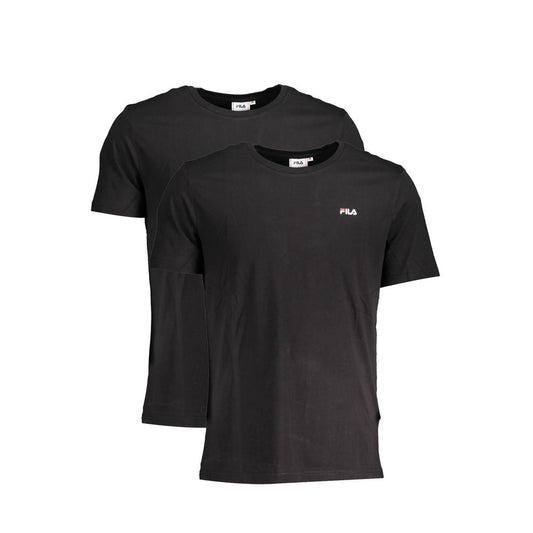 Fila Black Cotton Men TShirt - Dual Pack
