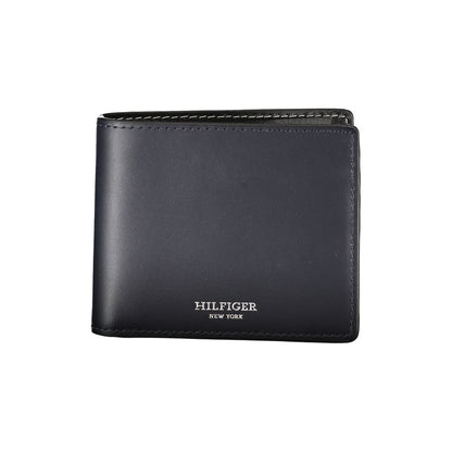Tommy Hilfiger Elegant Blue Leather Bifold Wallet for Men