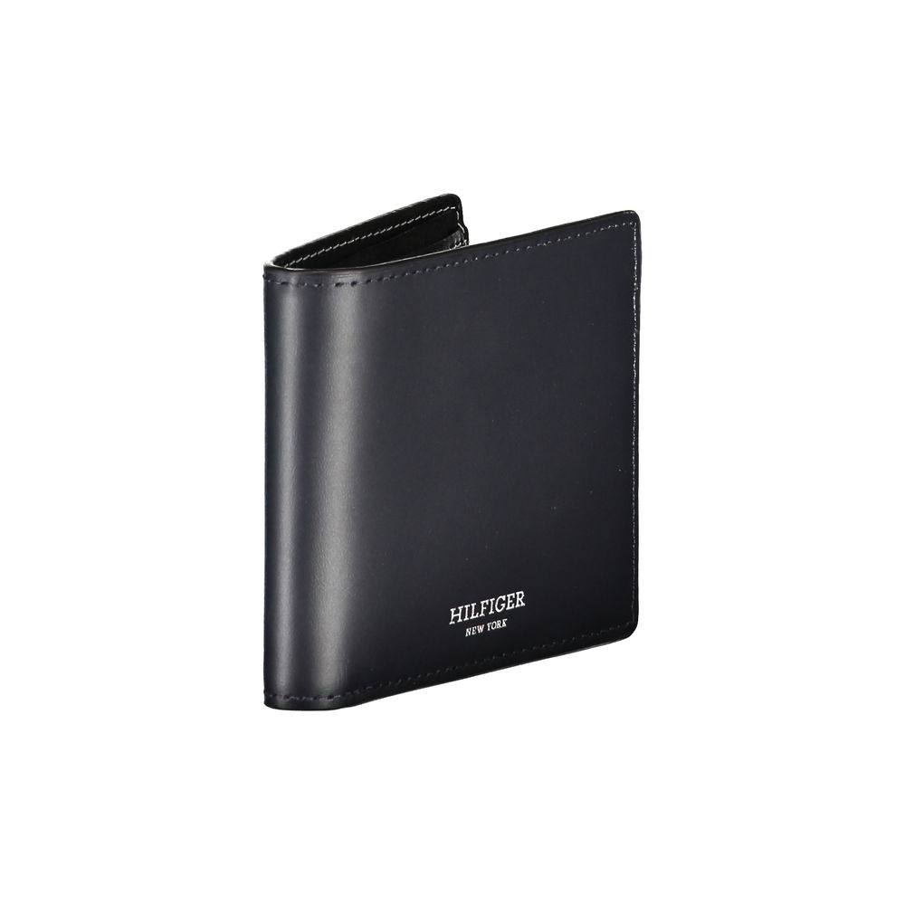 Tommy Hilfiger Elegant Blue Leather Bifold Wallet for Men