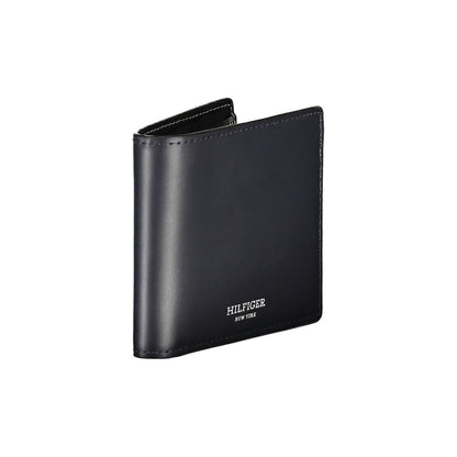 Tommy Hilfiger Elegant Blue Leather Bifold Wallet for Men