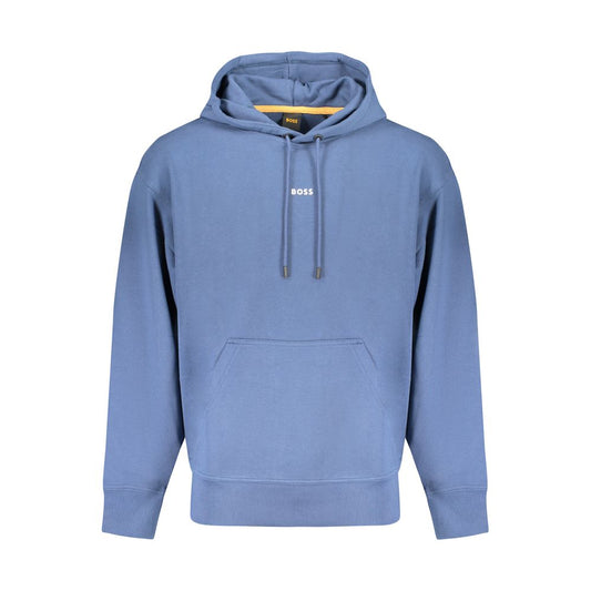 Hugo Boss Blue Cotton Sweater with Hood
