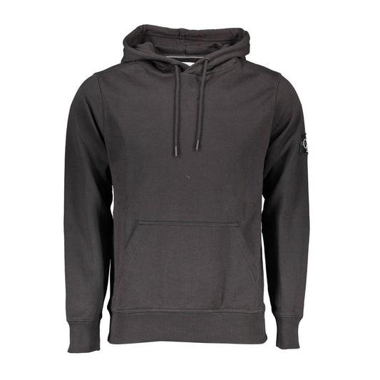 Calvin Klein Black Cotton Men Sweater with Hood