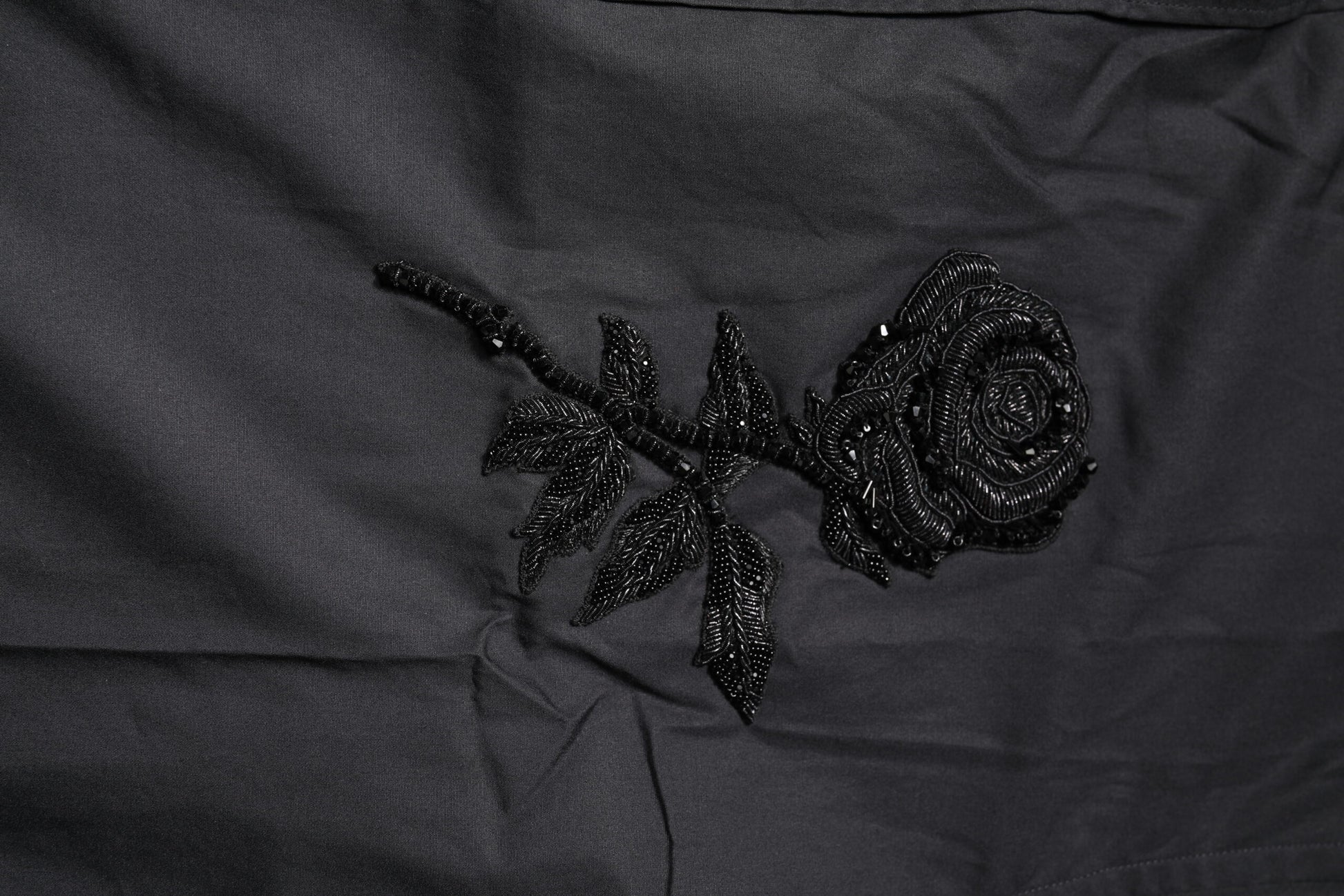 Dolce & Gabbana Black Floral Gold Cotton Dress Shirt