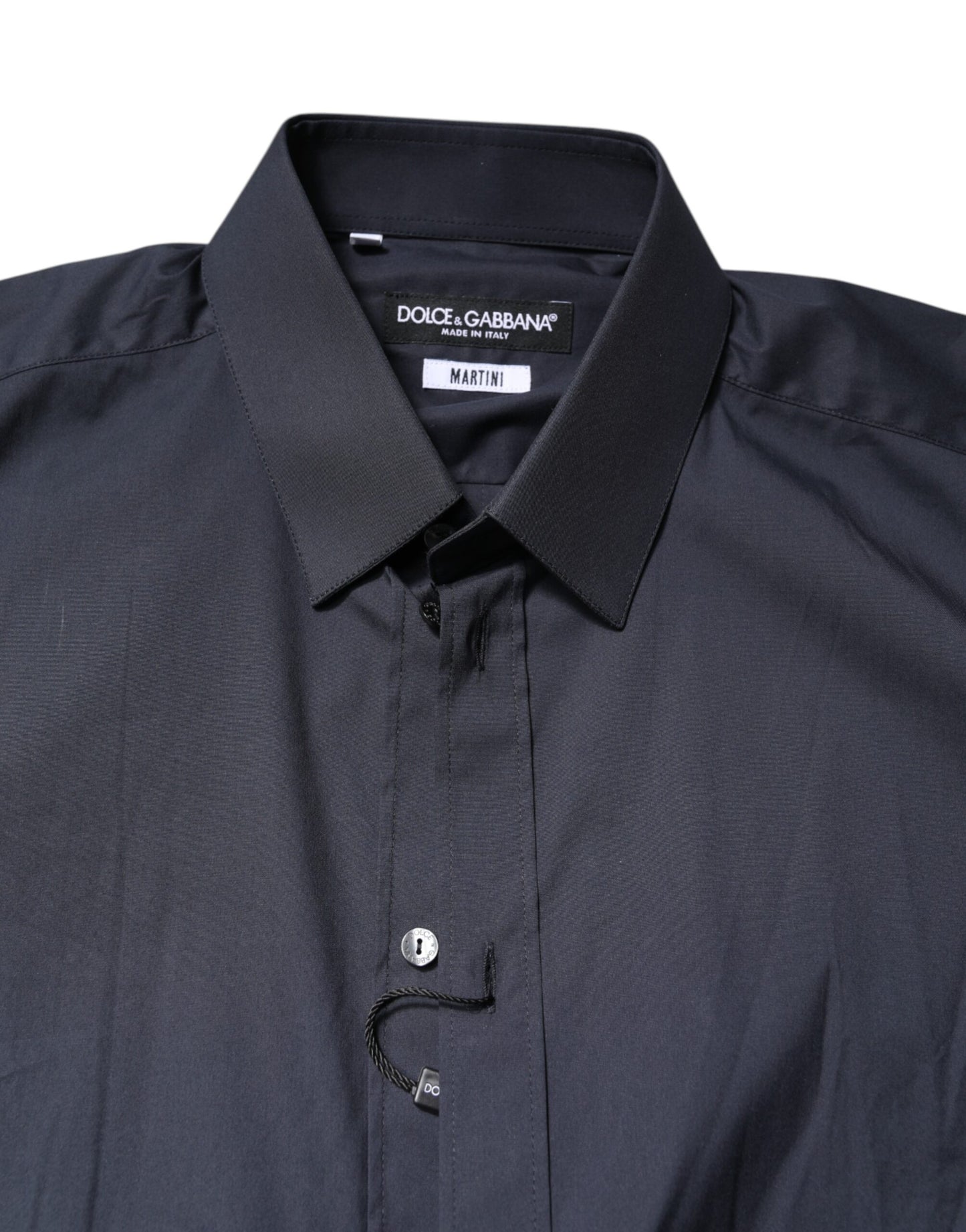 Dolce & Gabbana Dark Blue MARTINI Cotton Dress Shirt