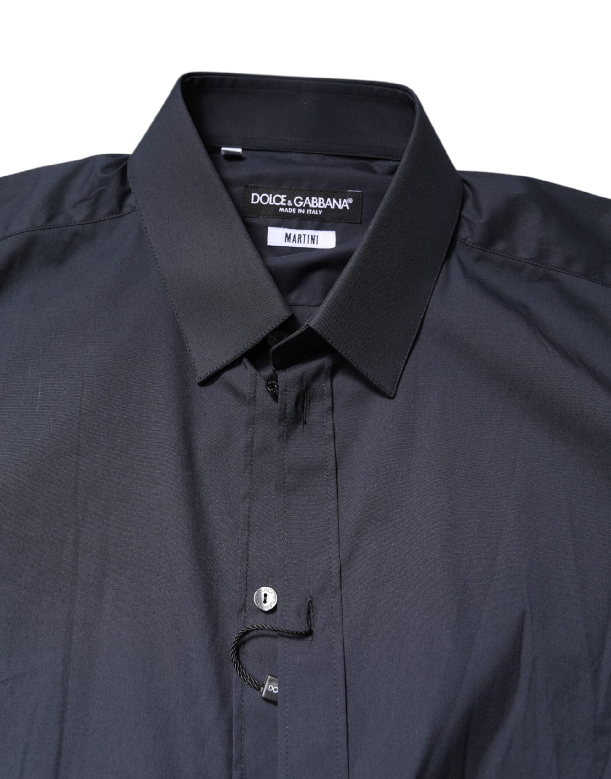 Dolce & Gabbana Dark Blue MARTINI Cotton Dress Shirt