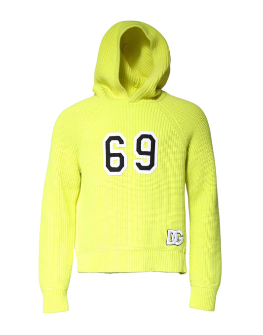 Dolce & Gabbana Green 69 Knit Hooded Pullover Sweater
