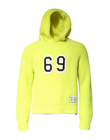 Dolce & Gabbana Green 69 Knit Hooded Pullover Sweater