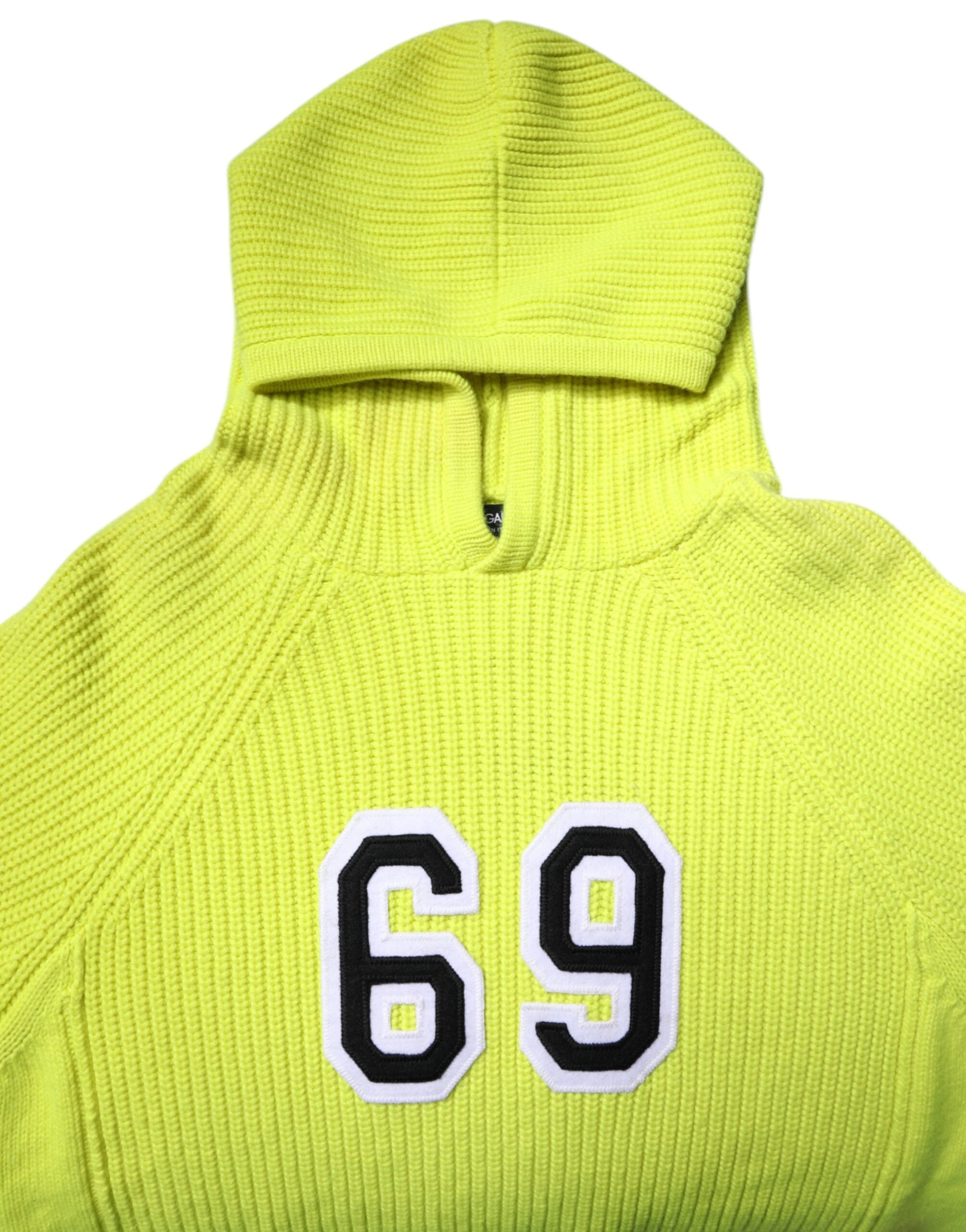 Dolce & Gabbana Green 69 Knit Hooded Pullover Sweater