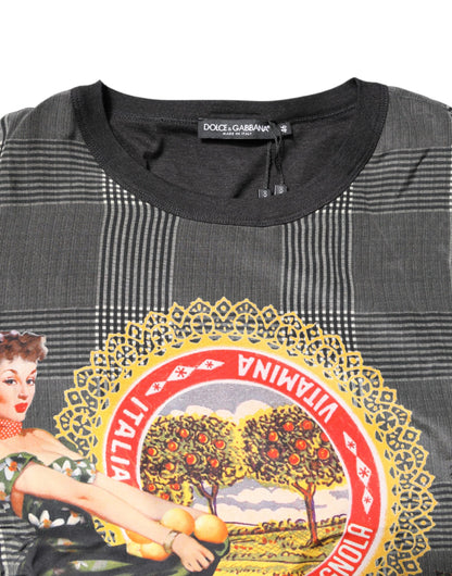 Dolce & Gabbana Black White Graphic Print Short Sleeve T-shirt