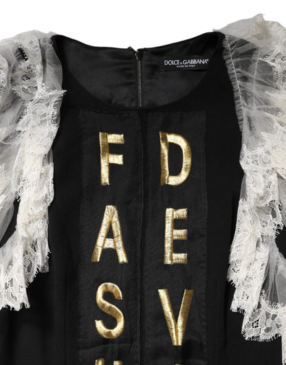 Dolce & Gabbana Black Fashion Devotion Embellished Mini Dress