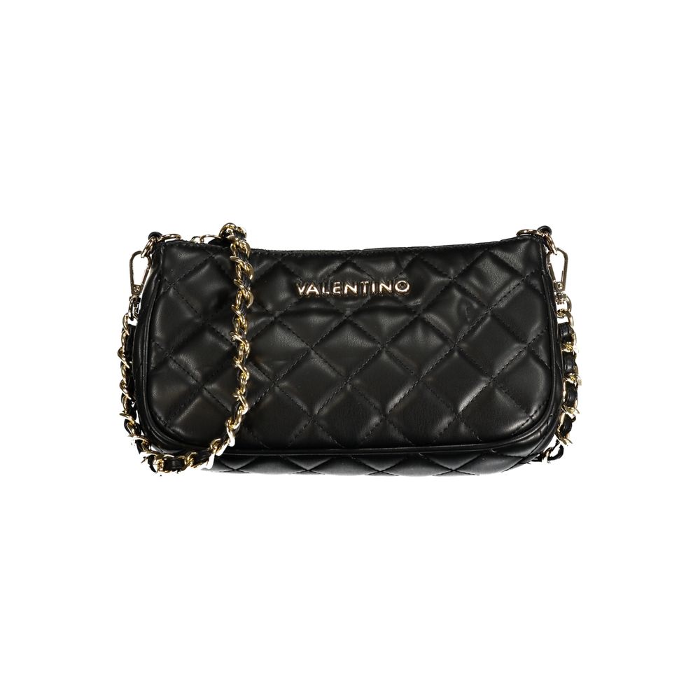 Valentino Bags Black Faux Leather Handbag with Chain Strap