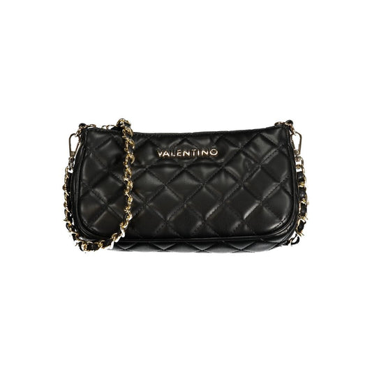 Valentino Bags Black Faux Leather Handbag with Chain Strap