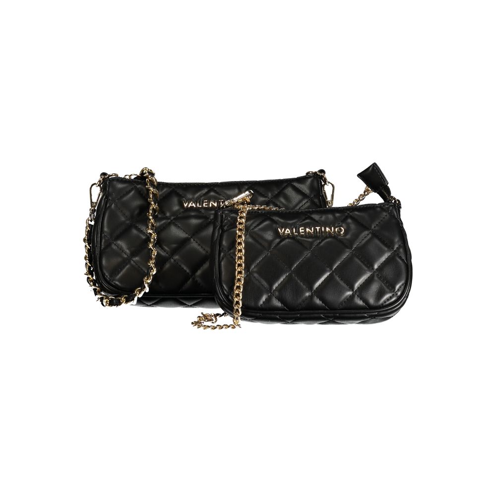 Valentino Bags Black Faux Leather Handbag with Chain Strap