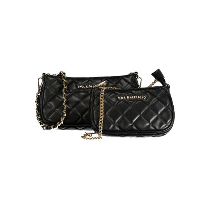 Valentino Bags Black Faux Leather Handbag with Chain Strap