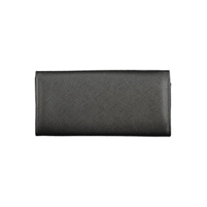 Valentino Bags Black Faux Leather Wallet with Coin Purse