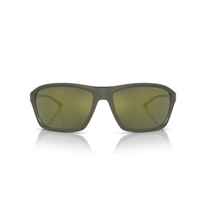 Arnette Brown Resin Sunglasses – Stylish Square Frame with Green Lenses, 63mm