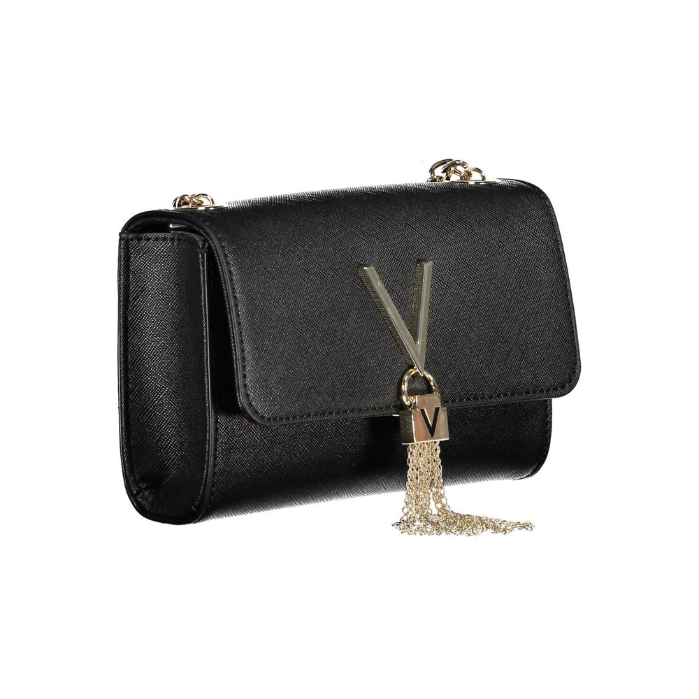 Valentino Bags Black Faux Leather Chain Shoulder Handbag
