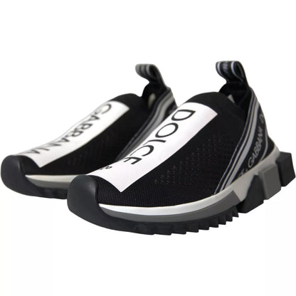 Dolce & Gabbana Black & White Slip On Sorrento Sneakers - Preowned