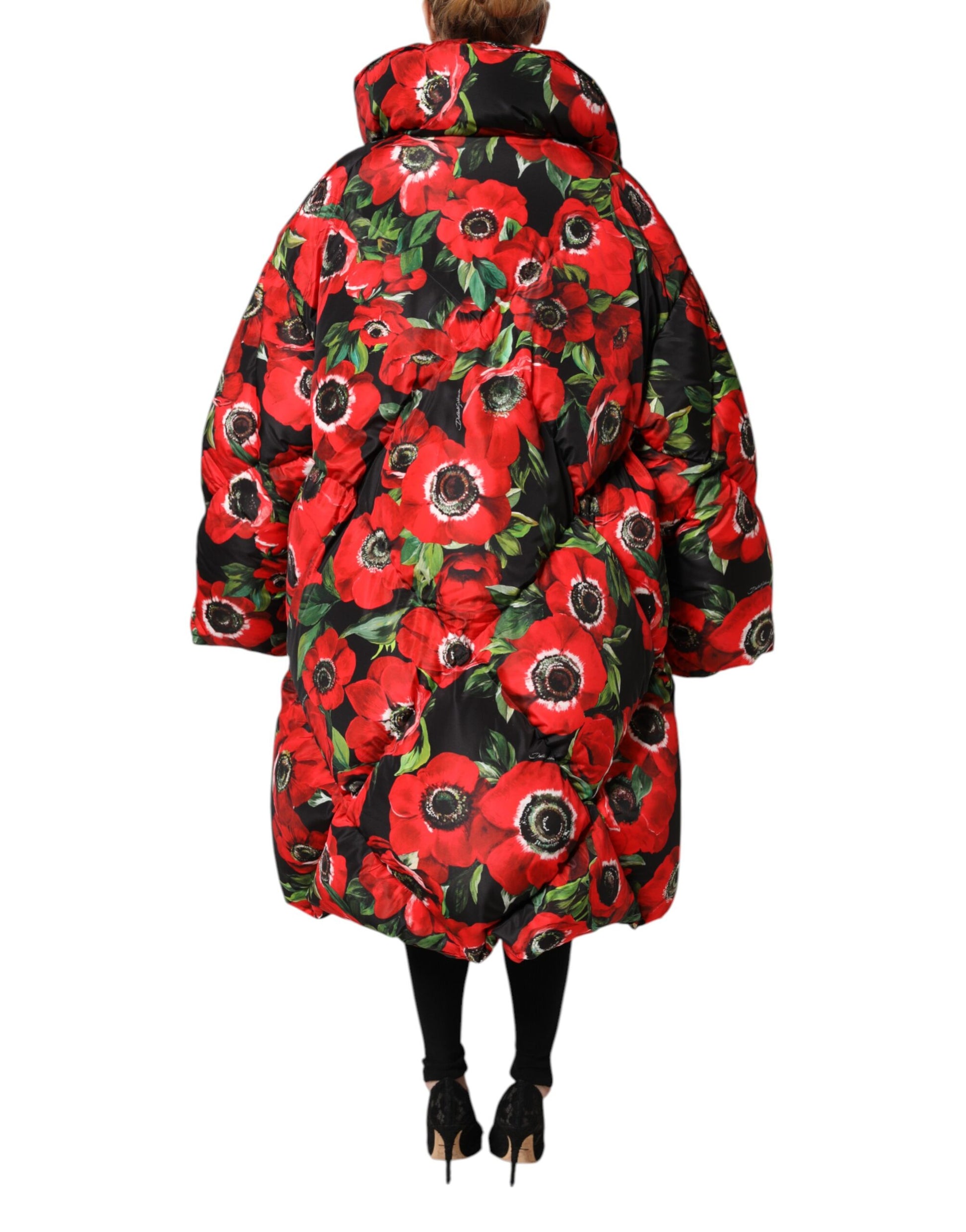 Dolce & Gabbana Multicolor Floral Full Zip Padded Jacket