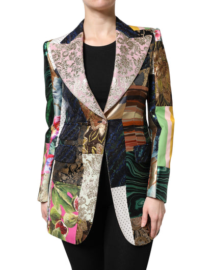 Dolce & Gabbana Multicolour Floral Patchwork Jacquard Jacket