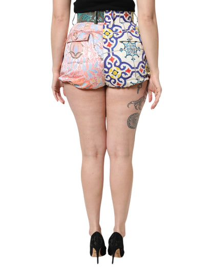 Dolce & Gabbana Multicolor High Waist Hot Pants Shorts
