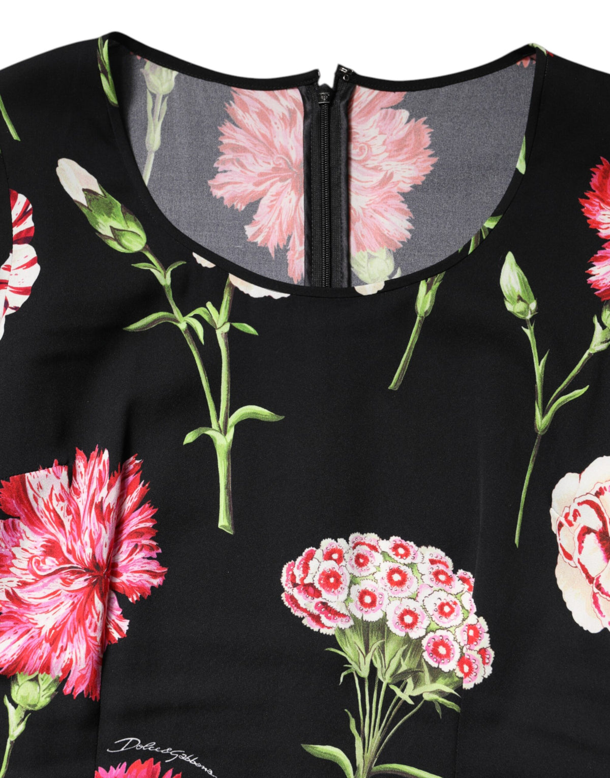 Dolce & Gabbana Black Floral Long Sleeve Blouse Top