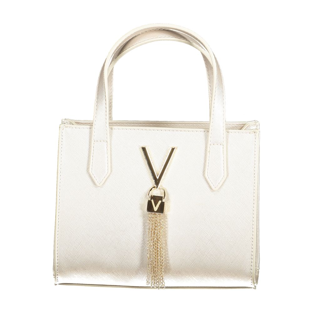 Mario Valentino Brown Faux Leather Handbag with Logo Detail