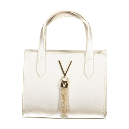 Mario Valentino Brown Faux Leather Handbag with Logo Detail