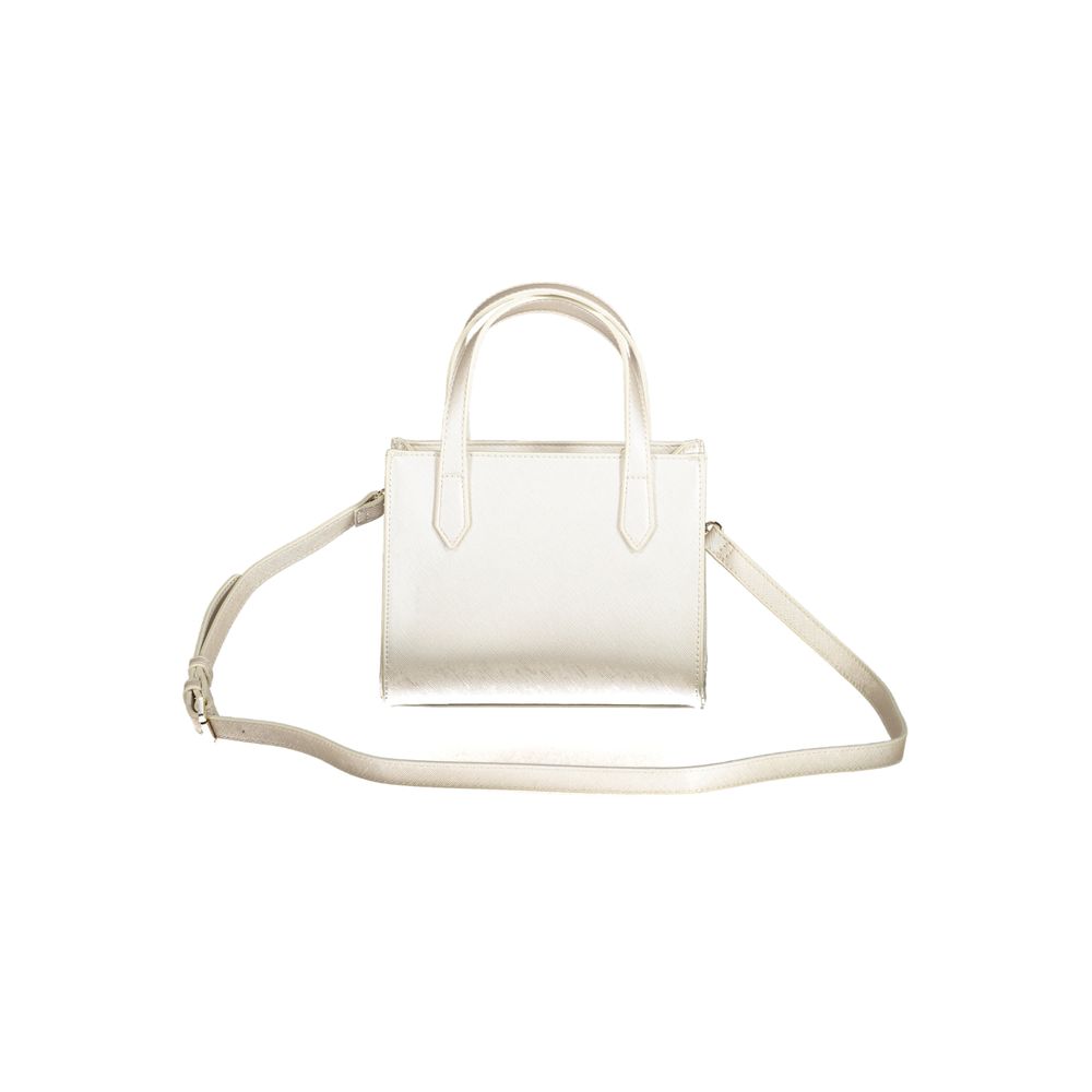 Mario Valentino Brown Faux Leather Handbag with Logo Detail
