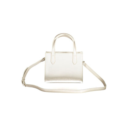 Mario Valentino Brown Faux Leather Handbag with Logo Detail