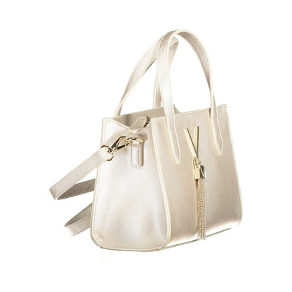 Mario Valentino Brown Faux Leather Handbag with Logo Detail
